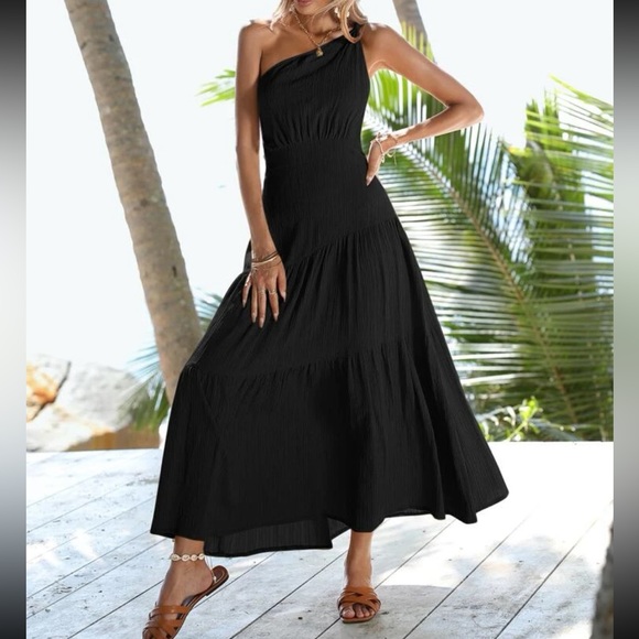 Boho one shoulder ruffle hem maxi dress - Picture 13 of 15